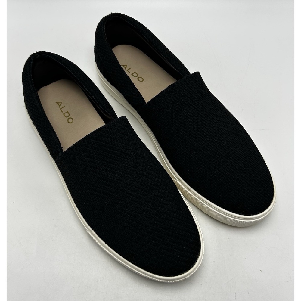 Aldo Sneakers Womens 7.5 Low Top Black Casual Slip On Active Classic Minimalist